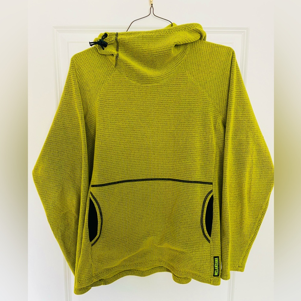 Melanzana Green Hooded Sweater with Black Stitching